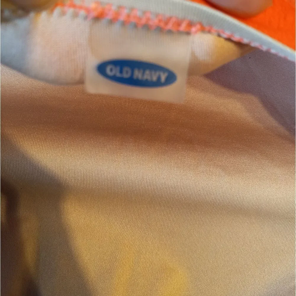 Old Navy One Piece Swimsuit Scalloped Edge Ties at Neck